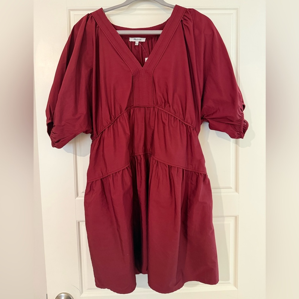 Madewell Deep Red V-Neck Blouse